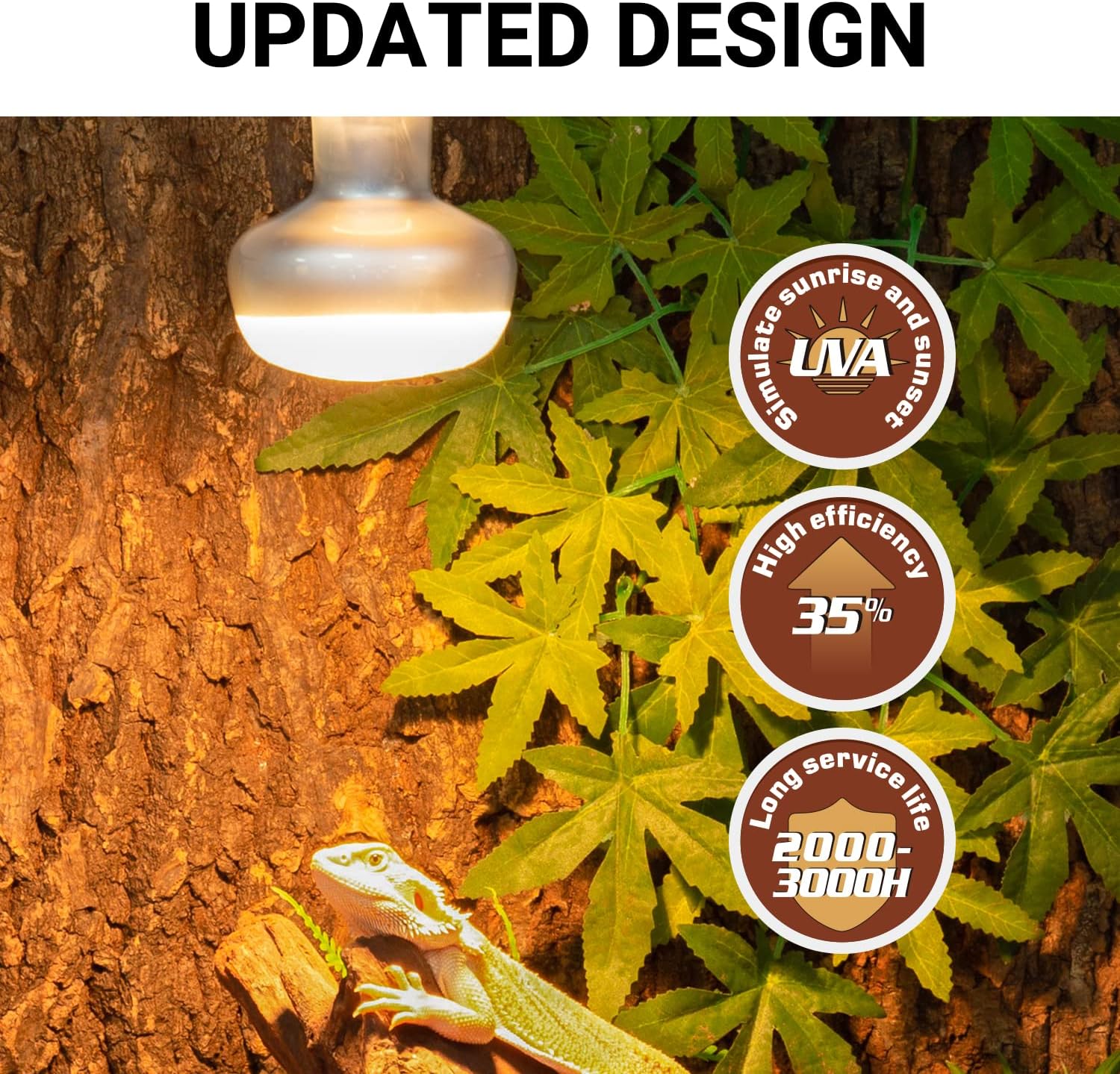 Close up of the standard E26 brass base on the REPTI ZOO simulated natural sunlight UVA basking lamp