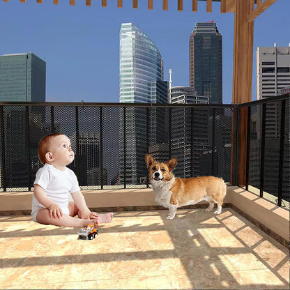Jumxsrle cat balcony rail net installed on a residential terrace
