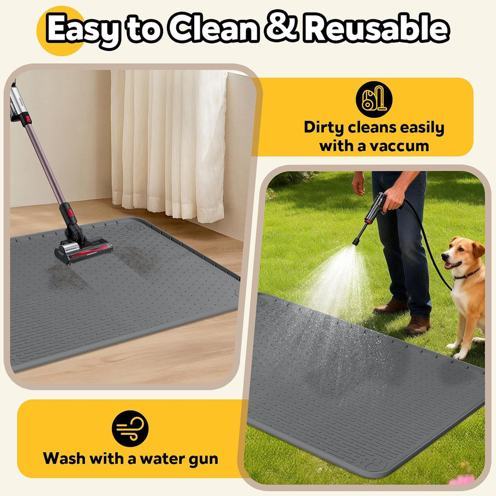 Bartuke grey silicone mat being cleaned with water