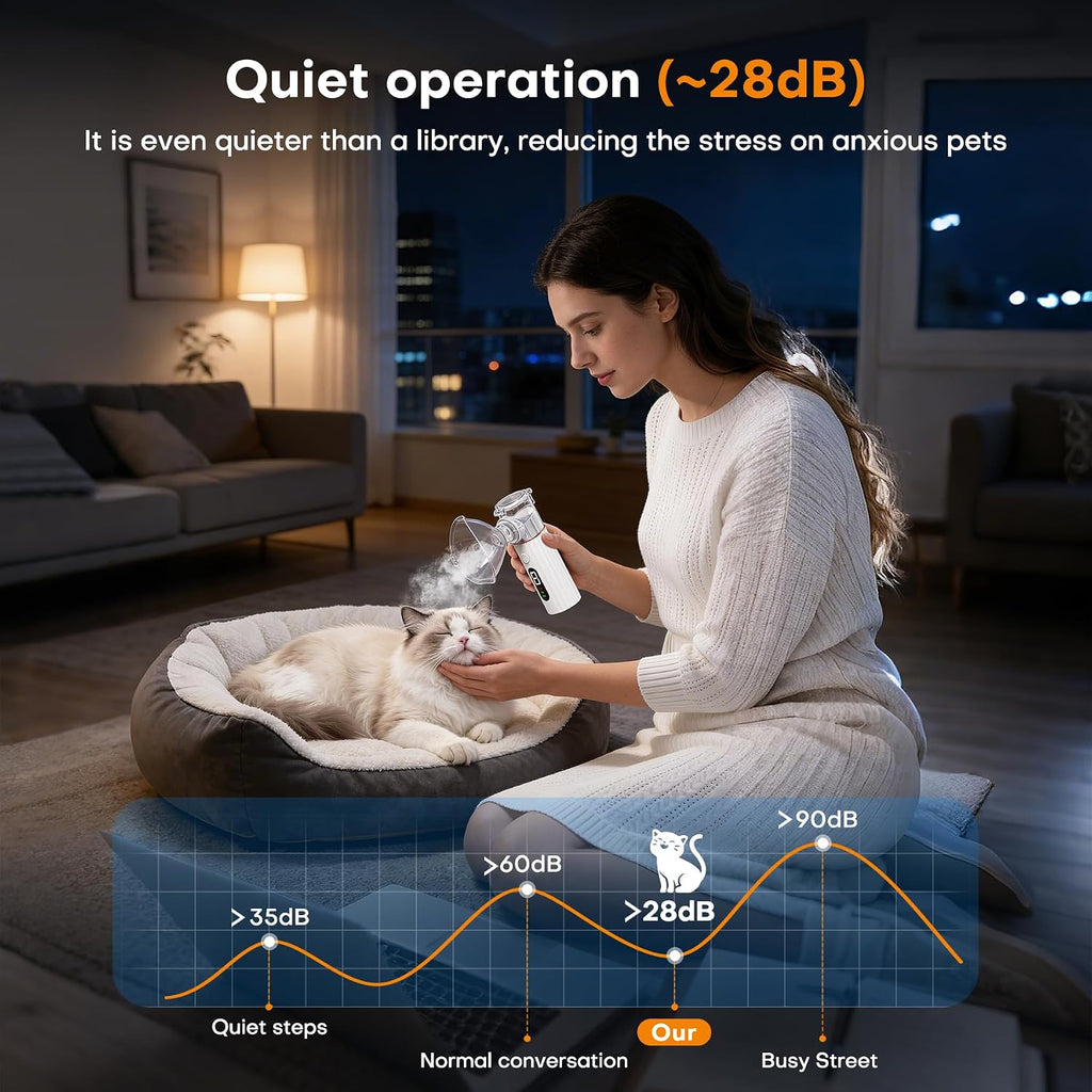 Maitmt low noise pet nebulizer with ultra-fine atomization technology in action.