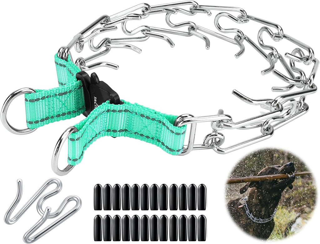 DEYACE imported adjustable dog training collar packaged with extra rubber tips