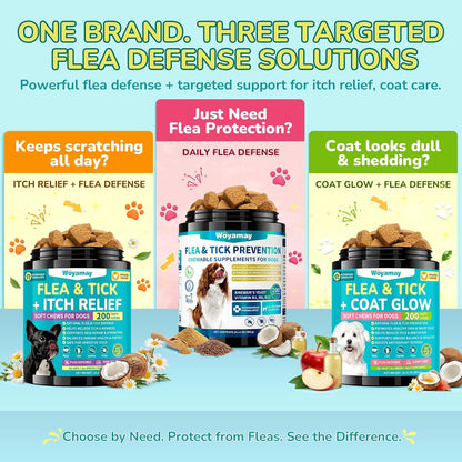 Woyamay Flea and Tick Prevention for Dogs Chewables, 200 Soft Treats, Natural Dog Flea and Tick Treatment, Oral Flea Chews for Dogs Supplement, Flea and Tick Chews for Dogs Puppies, All Breeds & Sizes - Image 9