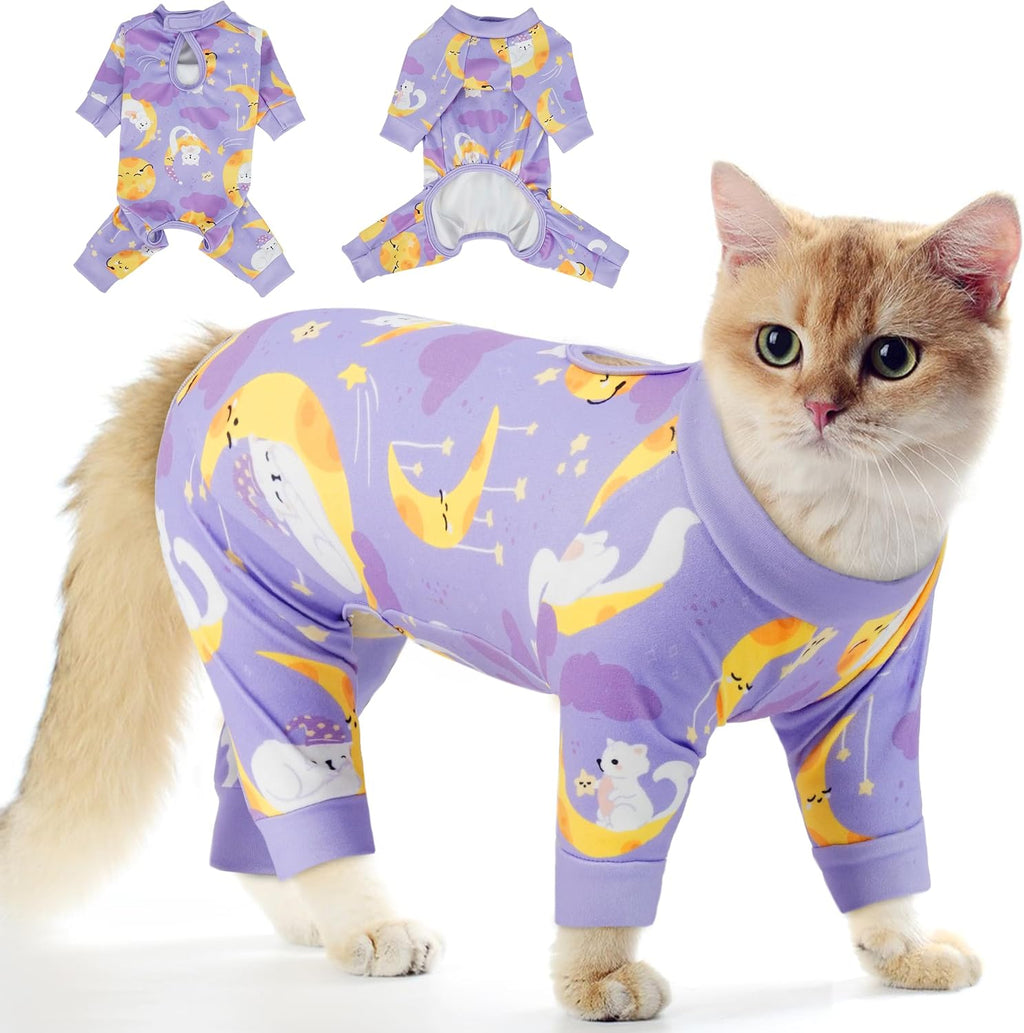PUMYPOREITY Cat Hair Sticky Shirt - Breathable & Lightweight, Reduces Shedding Fur Pajamas, Prevents Licking Wounds After Surgery, Cat Sweaters - Soft & Machine Washable, Blue, M - Image 10