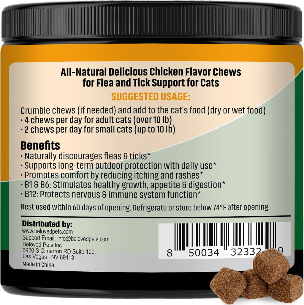 Beloved Pets all natural cat flea and tick supplement ingredients list