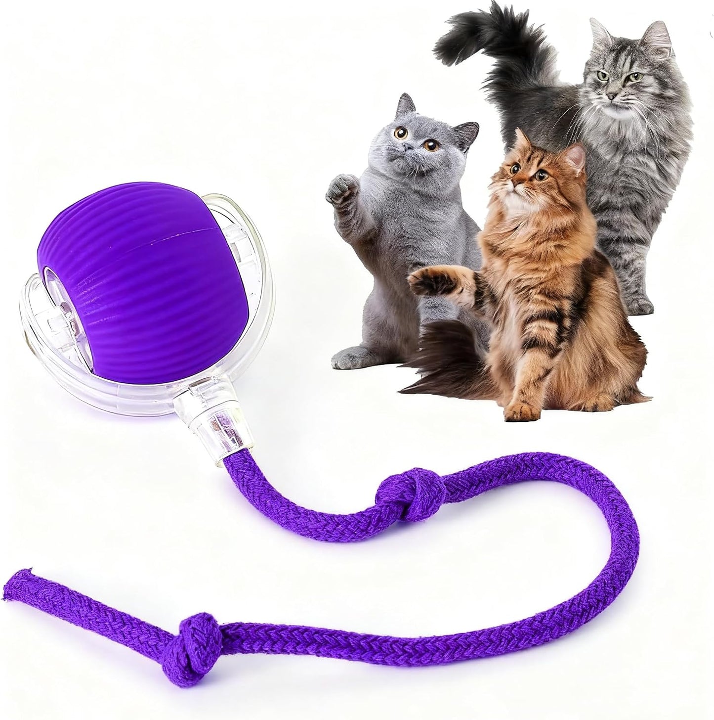 Rocfish Durable Interactive Cat Toys for Indoor Cats, Smart Automatic Cat Chase Ball Toy, Upgraded Speedy Tail Kitten Toy for Bored Indoor Adult Pets (Red) - Image 12
