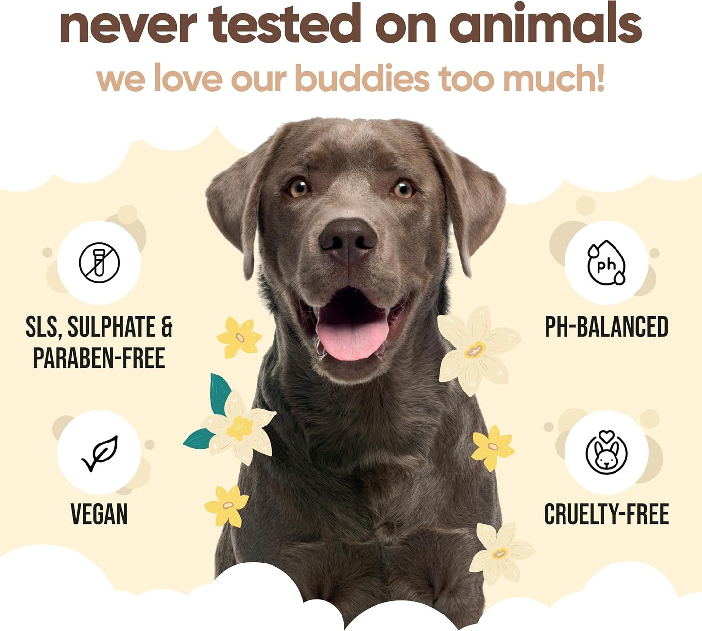 Buddycare vanilla and shea butter pet wash for dry irritated skin