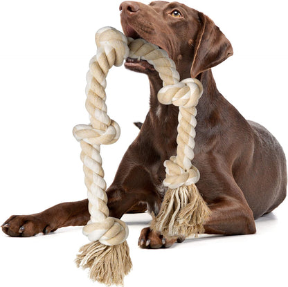 Fida dog rope toy front view showcasing five heavy knots for aggressive chewers.