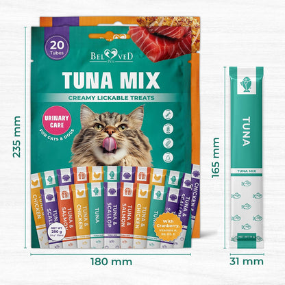 Graphic showing urinary and skin health benefits of Beloved Pets treats