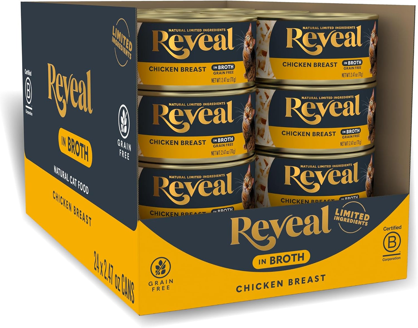 Reveal Natural Wet Cat Food, 24 Count, Grain Free, Limited Ingredient Canned Food for Cats, Tuna Fillet in Broth, 2.47 oz Cans - Image 9