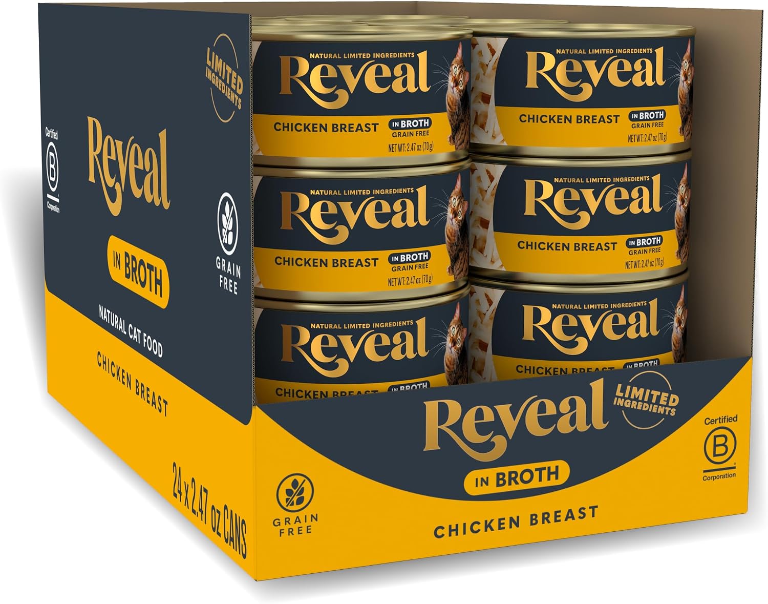 Reveal Natural Wet Cat Food, 24 Count, Grain Free, Limited Ingredient Canned Food for Cats, Tuna Fillet in Broth, 2.47 oz Cans - Image 9