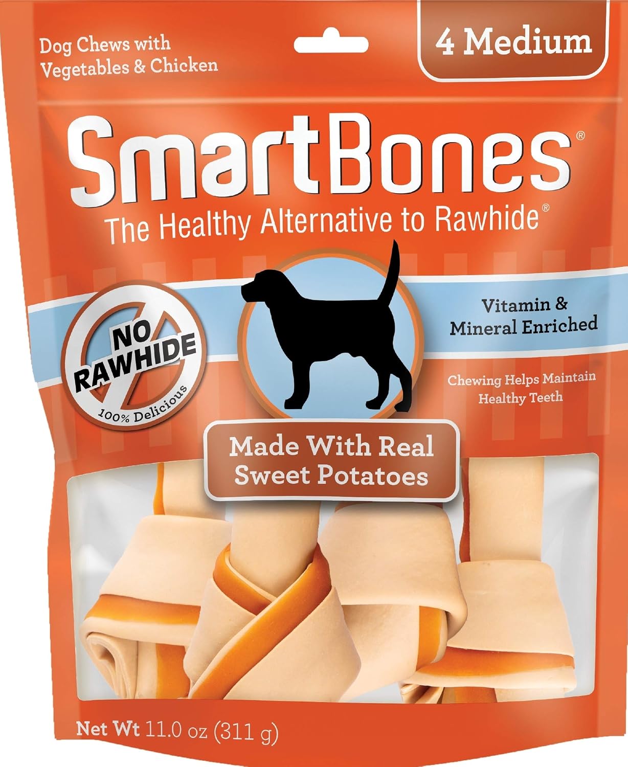 SmartBones Medium Bones With Real Peanut Butter Rawhide-Free Chews For Dogs, 4 Count - Image 12