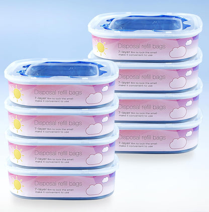 KMKMVV 8 Pack Jumbo Diaper Pail Refills front view