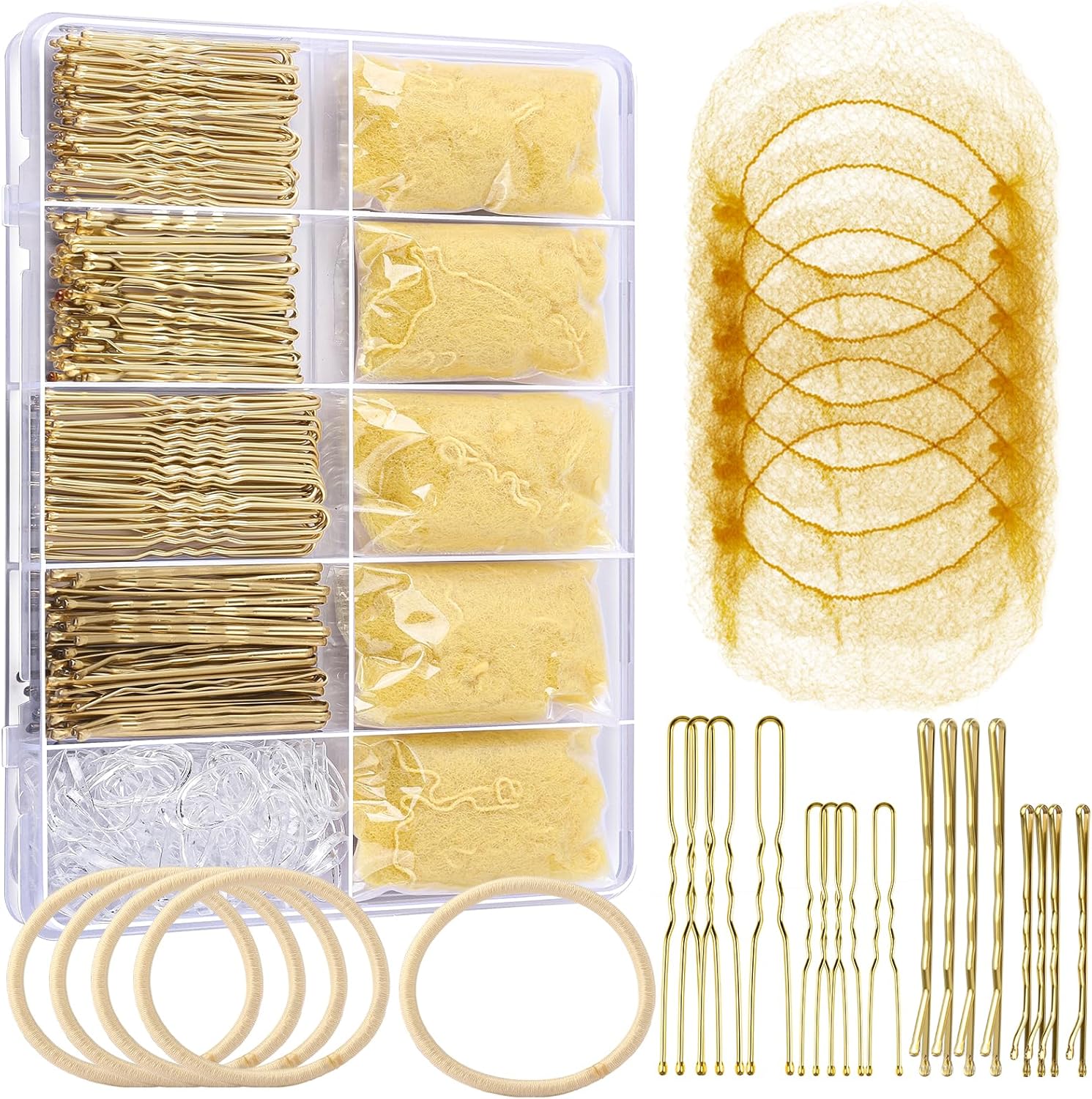 Ygdz dance hair accessories kit with blonde pins and nets