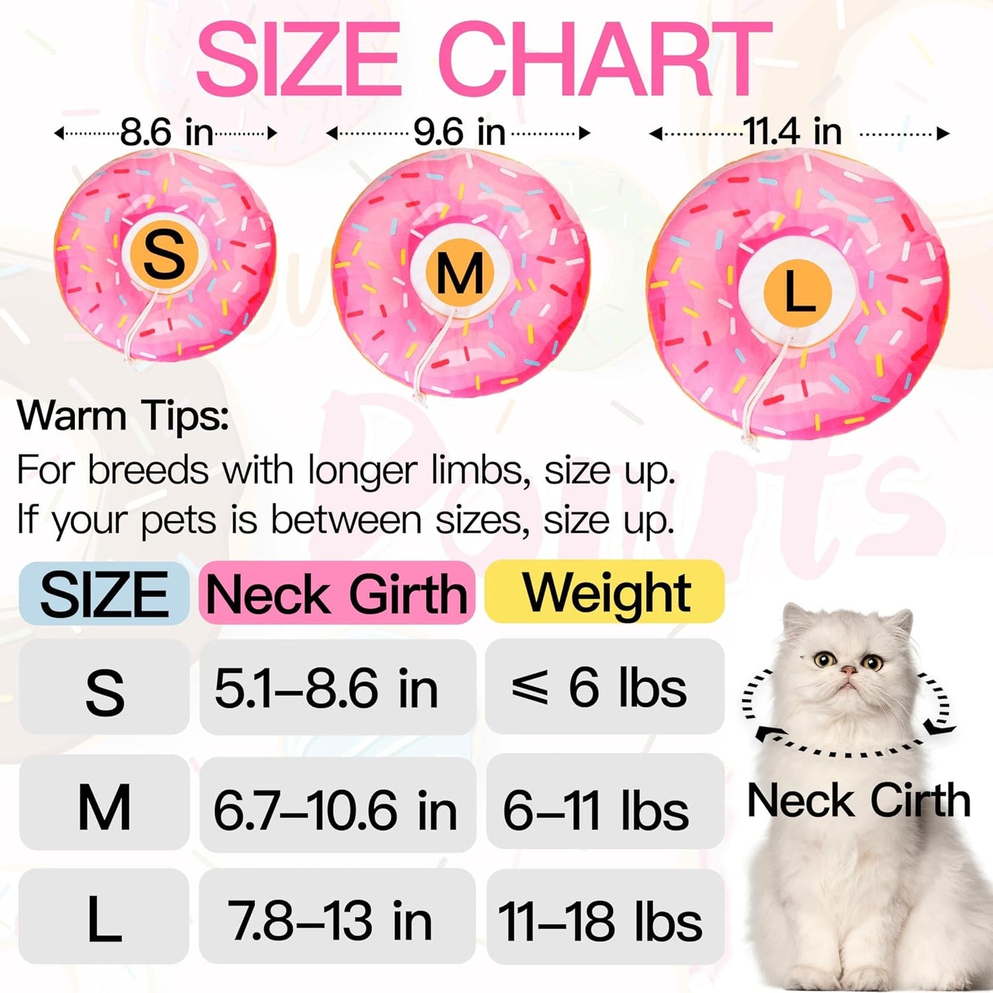 WONONE pink donut recovery collar showing the adjustable drawstring button
