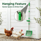 Stainless steel sand sifting litter shovel head with green accents