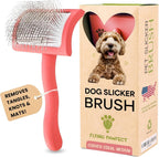 Slicker Brush for Dogs - Long Pin for Poodles, Doodles & Long Haired Dogs, Deshedding & Dematting Tool, Slicker Dog Brushes for Grooming (Coral, Flat Large) - Image 14