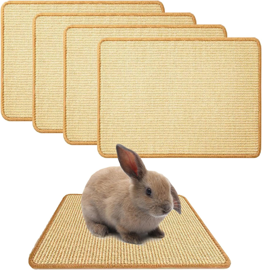 Oncpcare 2PCS Rabbit Scratch Mat Natural Bunny Scratching Pad Claws and Teeth Care Rabbit Mats for Cages Chew Toys for Bunny Pet Cage Bedding for Biting Sleeping Nesting, 16x12 - Image 10