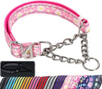 Martingale Dog Collar with Steel Chain, Reflective Choke Collar with Soft Padded- Adjustable No Pull with Bohemia Flower for Training Large Dogs Pet Collars for WalkingL - Image 9