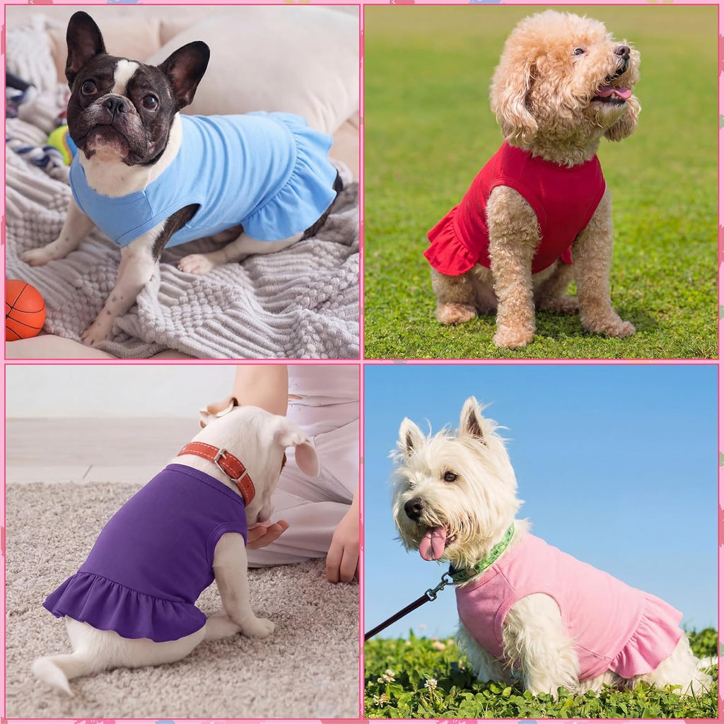 Weewooday sleeveless pet clothing medium size multi color pack