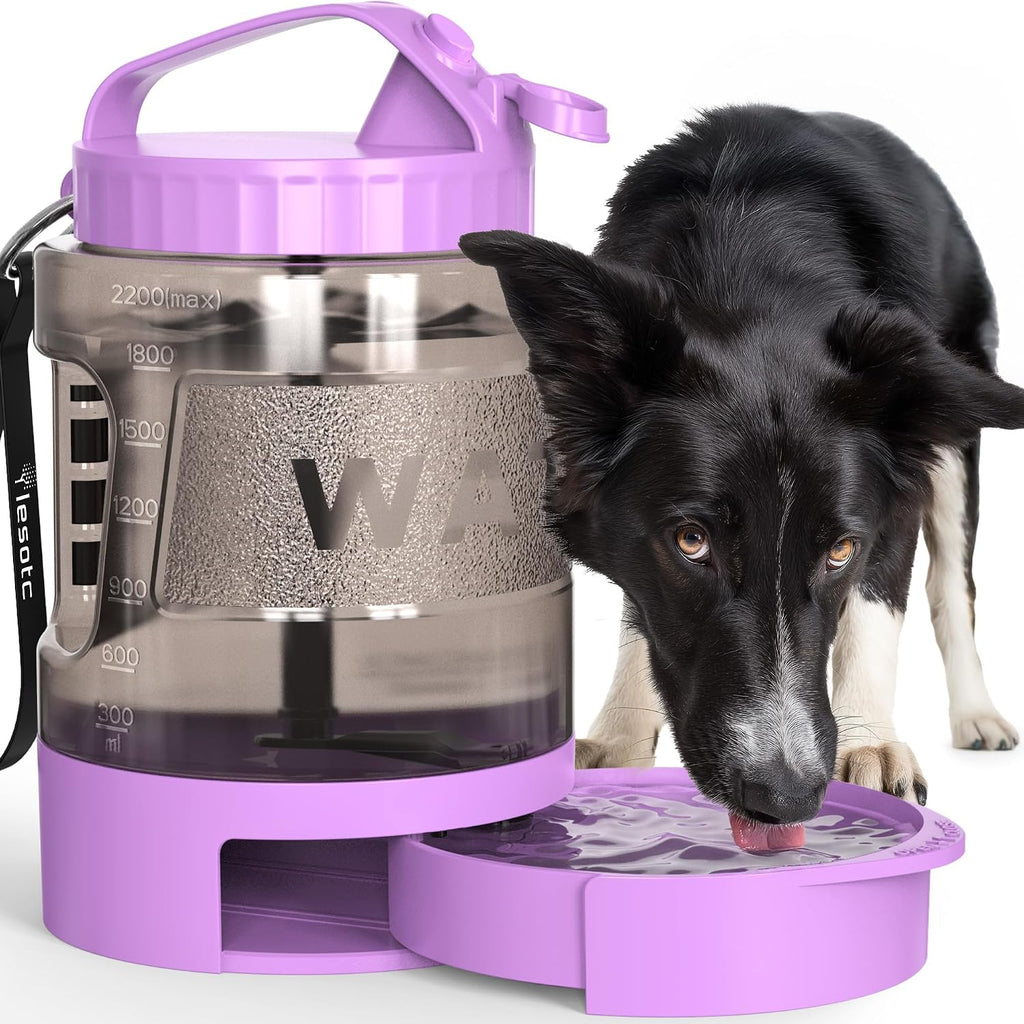 lesotc Portable Dog Travel Water Bottle, 77oz Large Travel Water Bowl for Dogs Camping Hiking Beach Hunting Essentials, Big Pet Bottles Bowl Water Dispenser for On The Go Park Car Walking Accessories - Image 11
