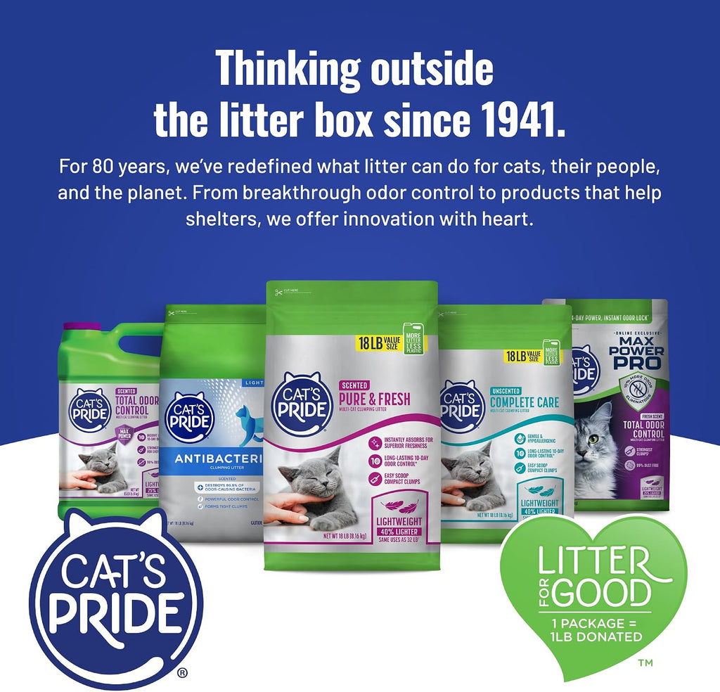 Cats Pride lightweight clumping litter product label