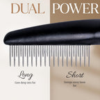Professional dog tangle remover comb showcased on a clean background.
