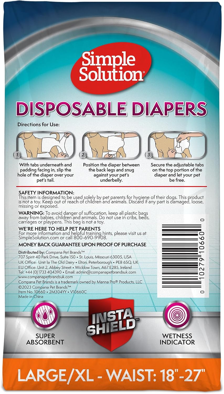 Simple Solution true fit diapers waist measurement guide