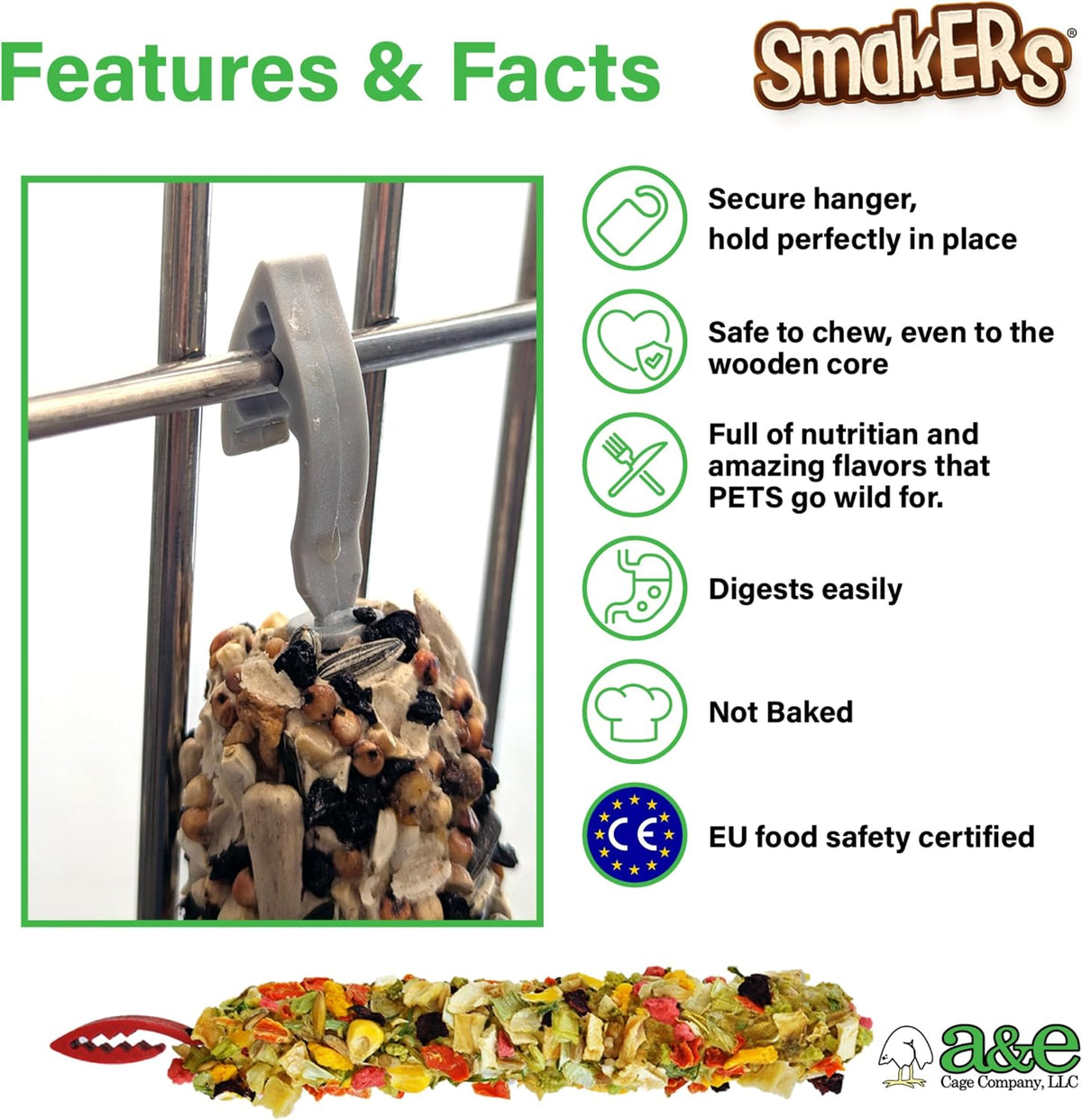 Vegetable chew treat sticks hanging inside pet wire cage