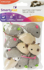 SmartyKat (3 Count) Skitter Critters Catnip Cat Toys - Gray/Cream, 3 Count - Image 11