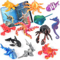 Toycost 3D printed ocean animal toys set front view