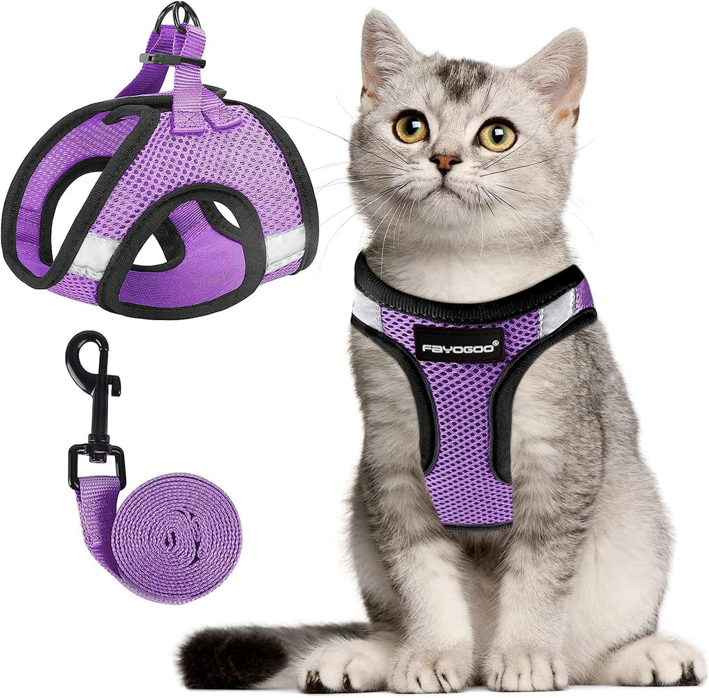 FAYOGOO Escape Proof Cat Harness and Leash Set for Walking, Secure-Fit Step-in Cat Vest Harness, Soft & Lightweight for Kittens and Large Cats - Image 9
