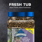 Blue Buffalo high protein cat snacks package ingredients angle shot