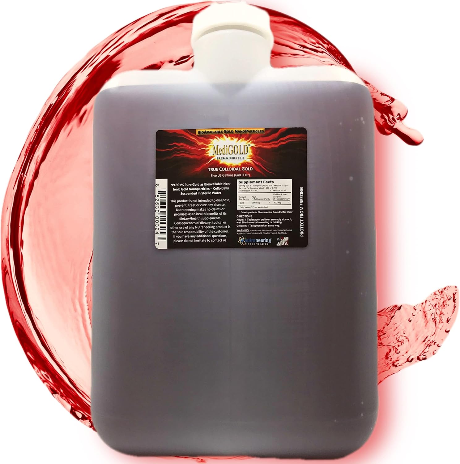 Nutraneering MediGOLD True Colloidal Gold Front View Carboy