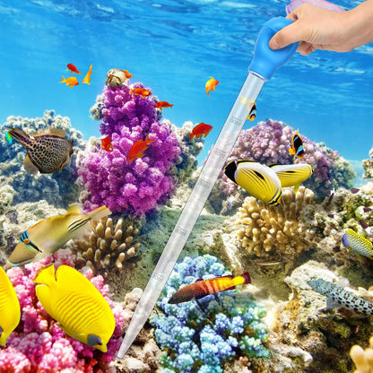 Close up view of the silver stainless steel curved aquarium tweezers for coral feeding.