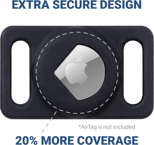 Large slide on pet tracker sleeve attached securely to a thick dog collar