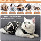 Soft and flexible fabric close-up of the Kodervo cat recovery suit.