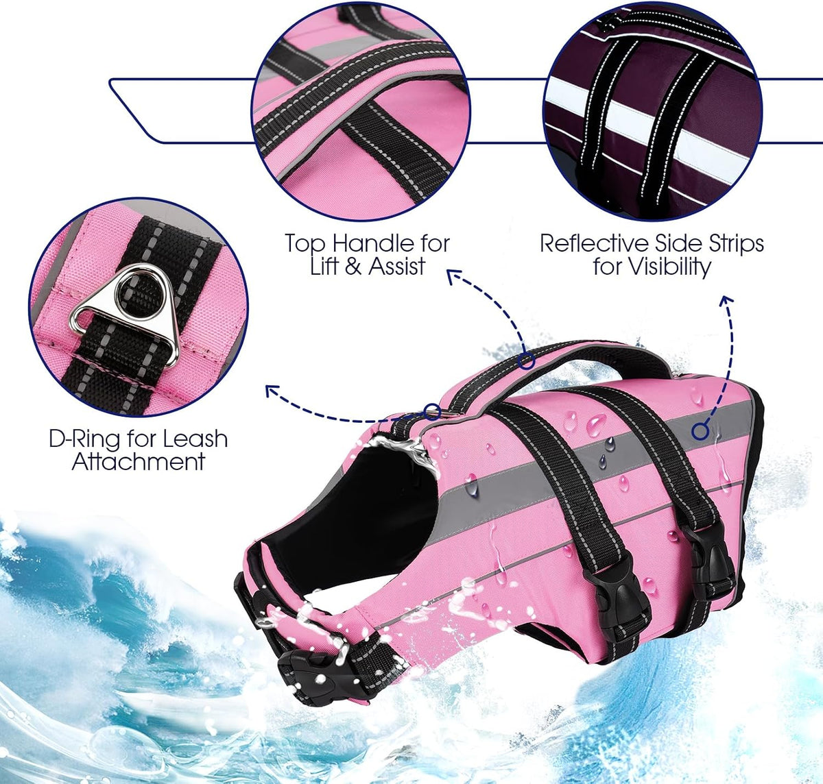 FUAMEY puppy swimming vest detailing adjustable belly buckle straps