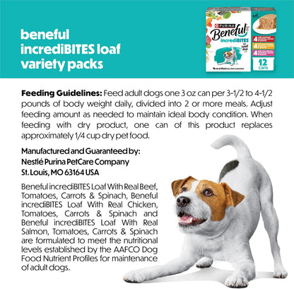 Purina Beneful variety pack packaging showing twenty four cans of small breed pet food