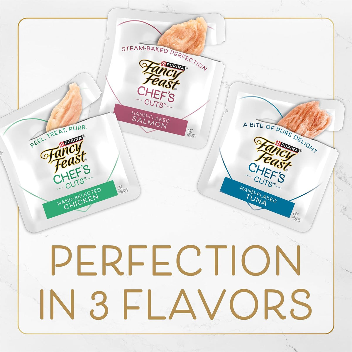 Purina Fancy Feast Purely Hand-Flaked Tuna Cat Treats, Steam-Baked Real Tuna, Pack of 5, 10 Count Pouches - Image 9