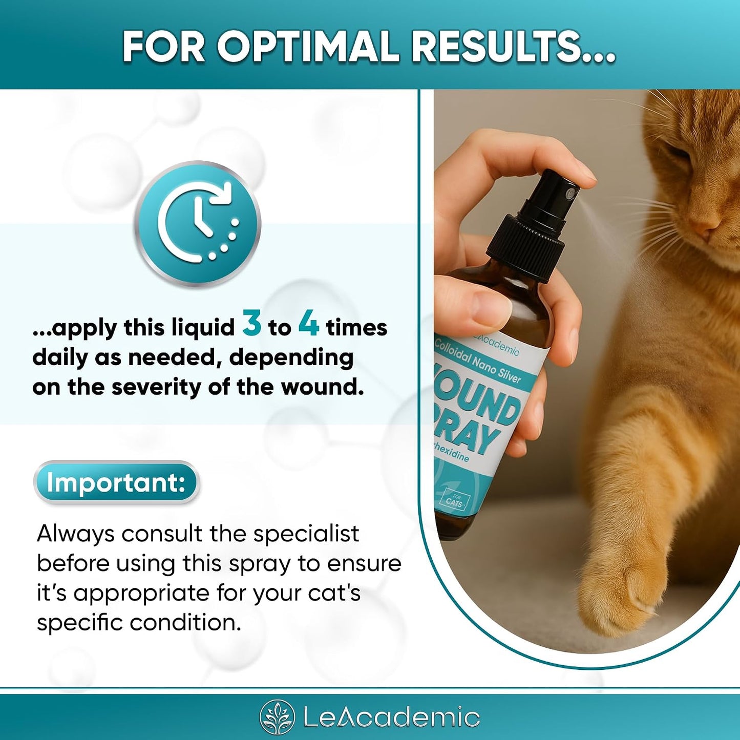 LeAcademic cat skin infection medicine spray bottle for all life stages