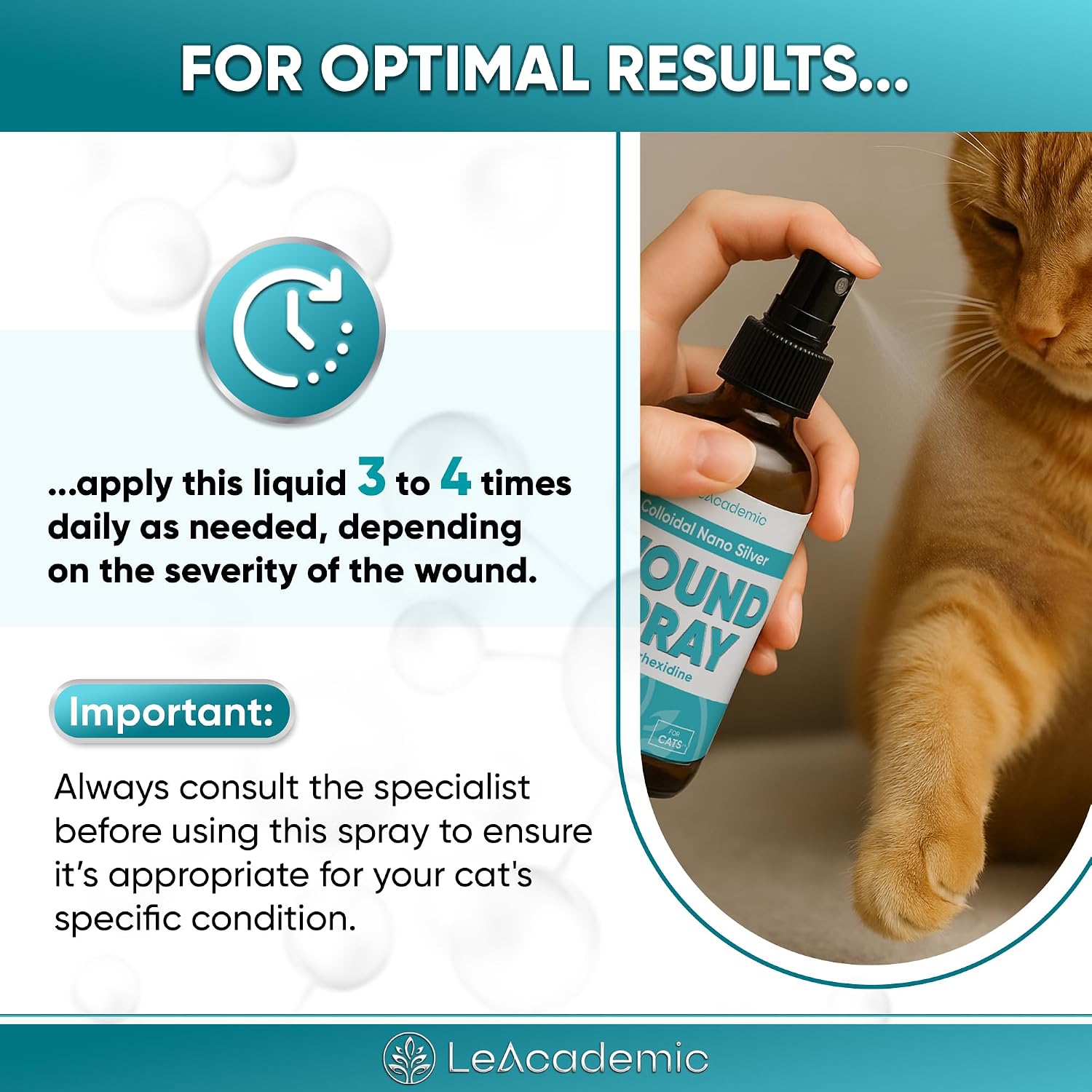 LeAcademic cat skin infection medicine spray bottle for all life stages