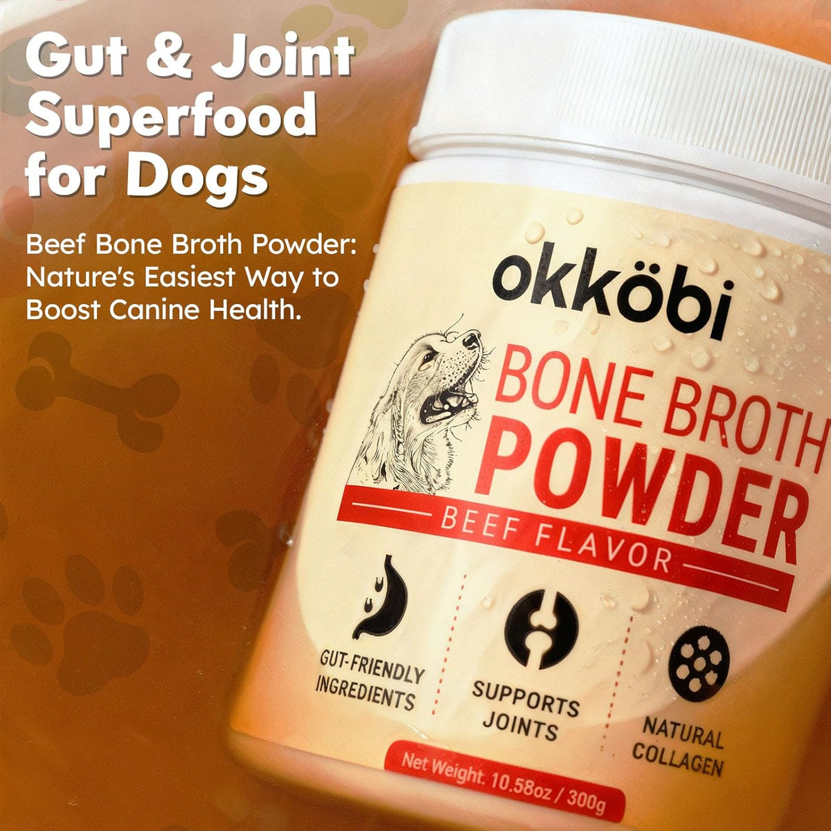 All natural meal topper for picky dogs bone broth supplement