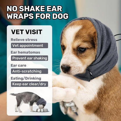 IDOMIK adjustable dog ear muffs showing the secure drawstring close up.
