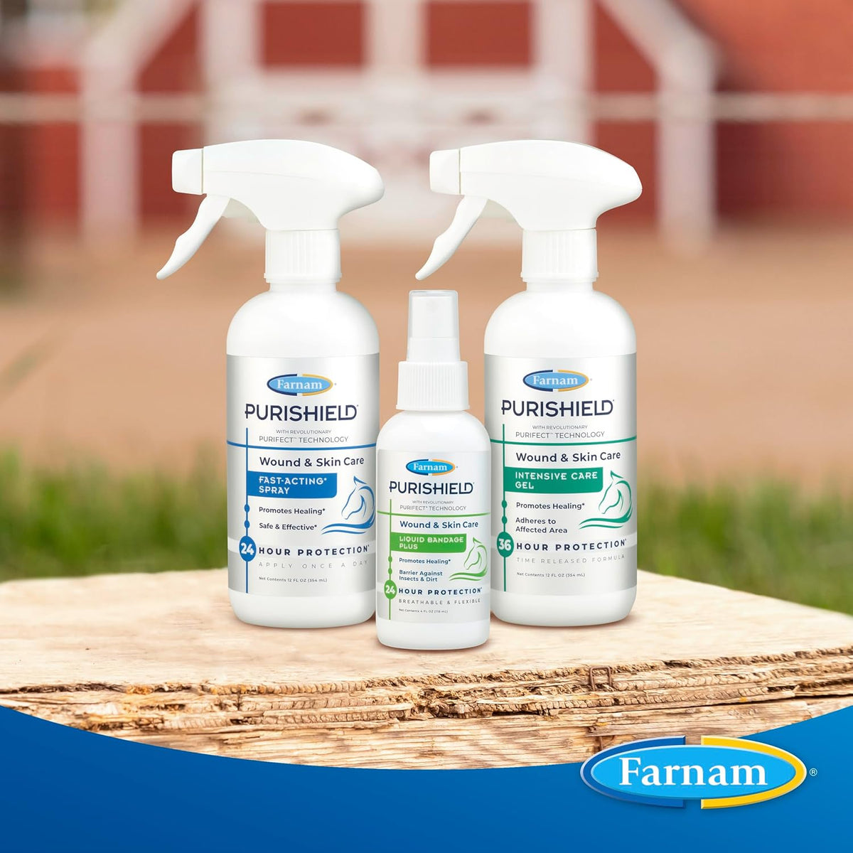 Authentic Farnam Purishield packaging for pet wound care