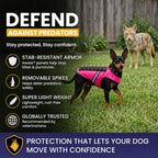 CoyoteVest SpikeVest Dog Harness | Stab-Resistant Protective Vest | Coyote Vest for Dogs | Defends Against Coyotes, Dogs, Birds of Prey | Reflective Safety, Made in USA (S-Neon Pink) - Image 3