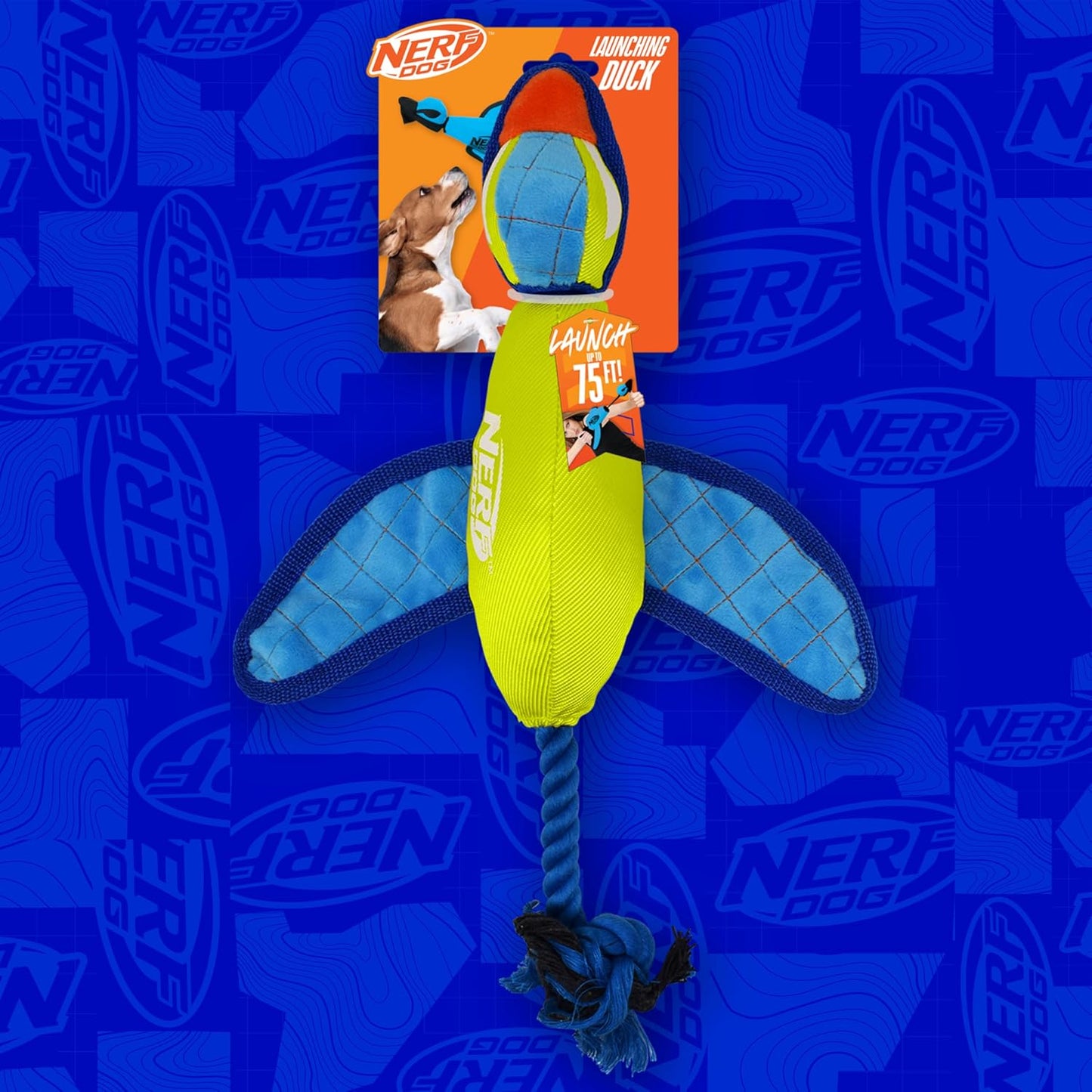 Detail shot of the elastic pocket on the Nerf Dog toy head