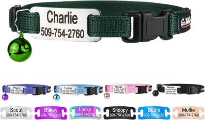 GoTags Personalized Cat Collars with Tag, Engraved Custom Cat Collar with Name and Phone, Breakaway Collar with Safety Buckle and Bell, Adjustable for Cats and Kitten (Pink with Nameplate) - Image 9