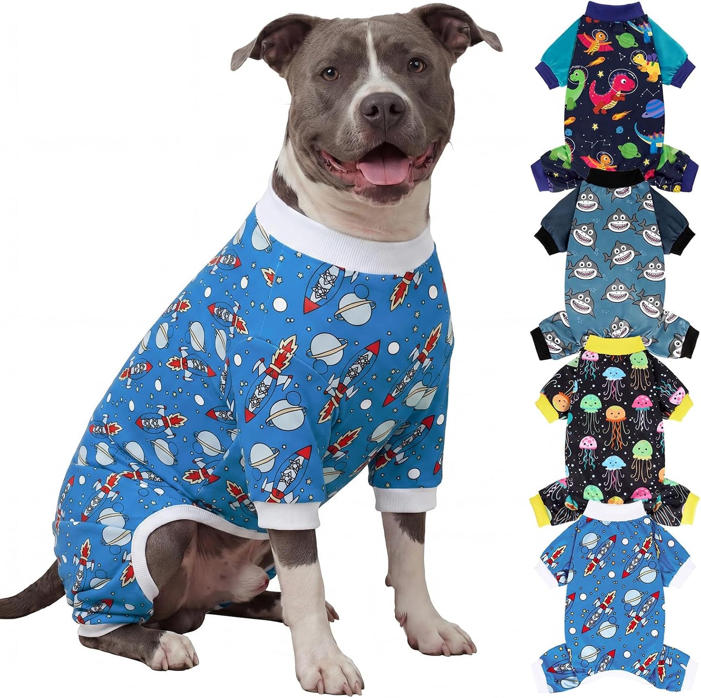 XPUDAC Dog Pajamas Clothes for Small Dogs Boy Girl, Doggie Pjs Puppy Onesies Outfits Pet Clothes for Dog Cat Christmas Pajamas, 4 Styles (Universe, Medium) - Image 11