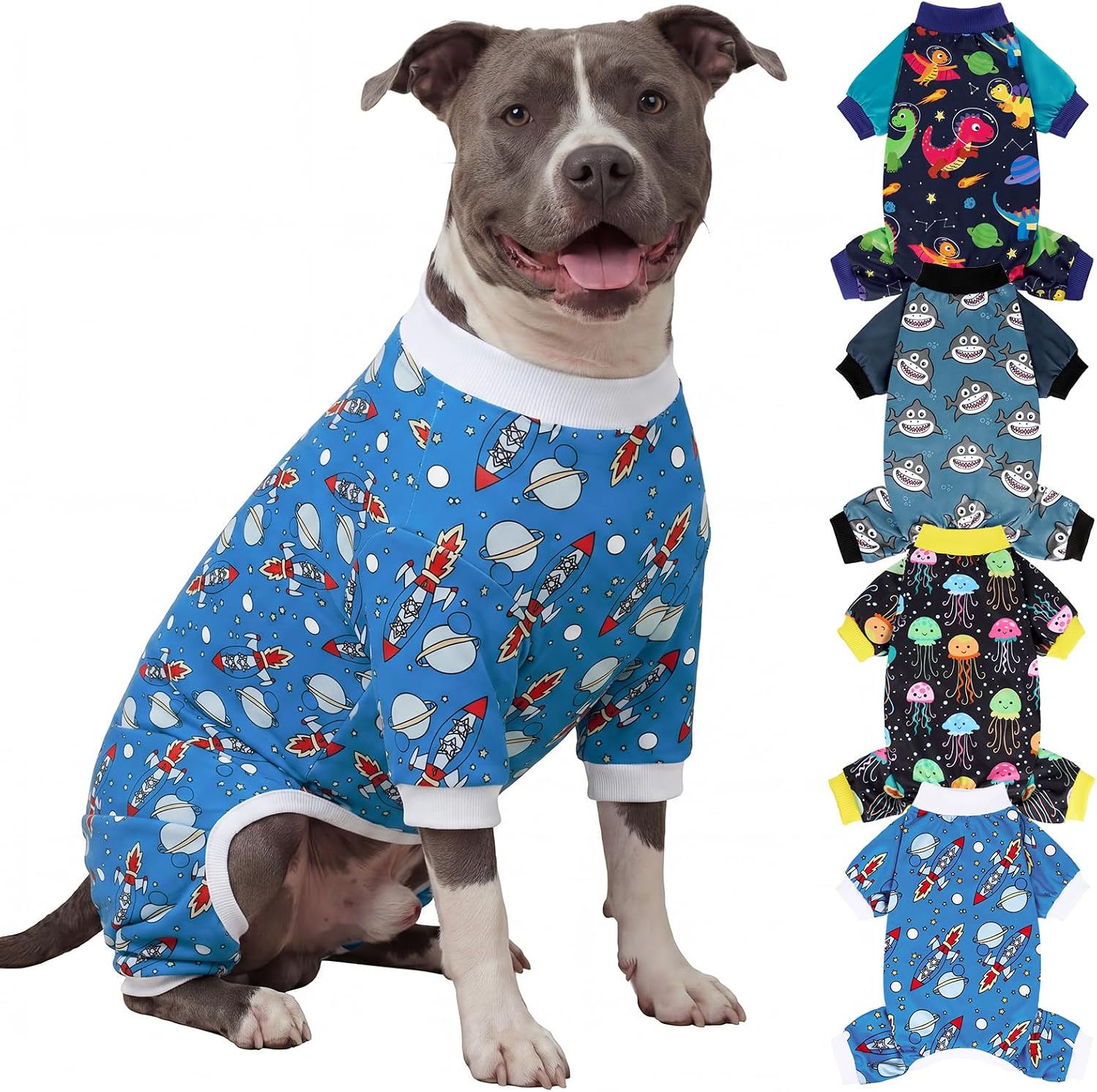 XPUDAC Dog Pajamas Clothes for Small Dogs Boy Girl, Doggie Pjs Puppy Onesies Outfits Pet Clothes for Dog Cat Christmas Pajamas, 4 Styles (Universe, Medium) - Image 11