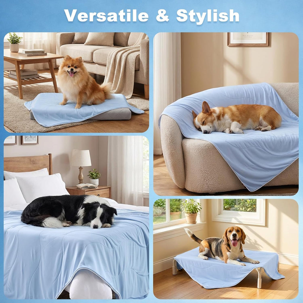 Zomisia scratch resistant ice silk pet mat for summer heat relief